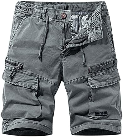 Shengxiny карго шорцеви за мажи обични панталони со повеќе џеб