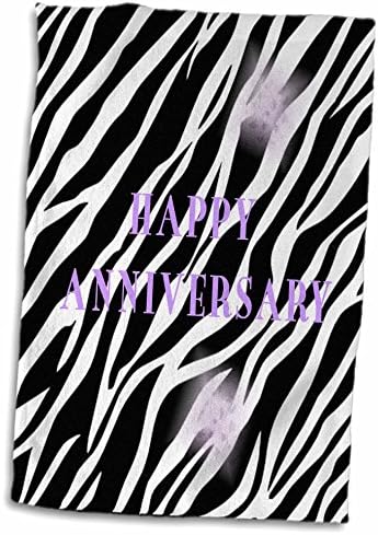 3drose Среќна годишнина со лесни виолетови пеперутки на зебра печатење - крпи