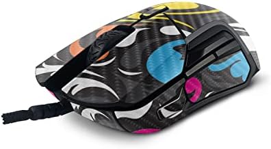 MOINYSKINS јаглеродни влакна кожа компатибилна со Steelseries Rival 5 Gaming Mouse - Swirly | Заштитна, издржлива завршница на јаглеродни