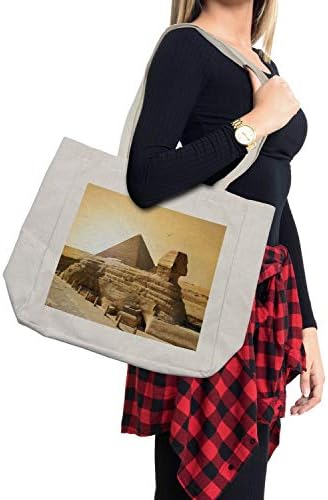 Амбесон гроздобер торба за купување, египетски пирамиди Познати обележја чуда за печатење на светското наследство, еколошка торба за еднократно