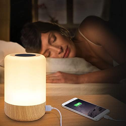LK & SMART USB -ламба за табели, 4 USB порти за полнење, паметни ламби за кревети во кревет, мала ноќна ламба, LED светло за промена