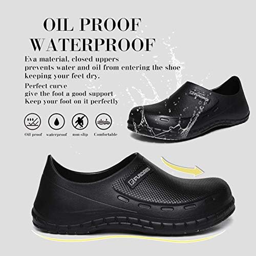 Фулорис готвач медицински сестри чевли не се лизгаат за мажи црно масло за чевли отпорни на водоотпорна безбедносна работа за