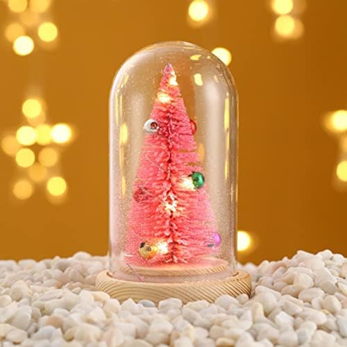 Божиќна декорација 2022 мини украси за новогодишна елка Минијатура во стаклена купола со LED светла за Божиќна занаетчиска забава Декорација