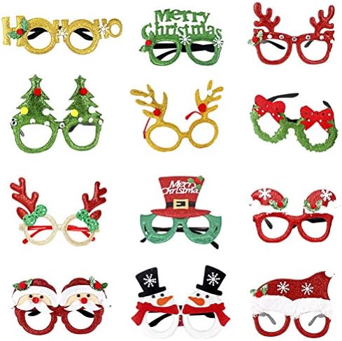 Partykindom 12 парчиња новогодишна елка Снежана Декоративна костуми за очила за очила за фотографии
