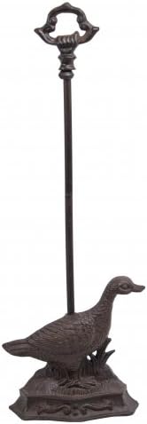 Стоечка врата од патка стоп Портер со рачка, рустикално леано железо, 25-инчи