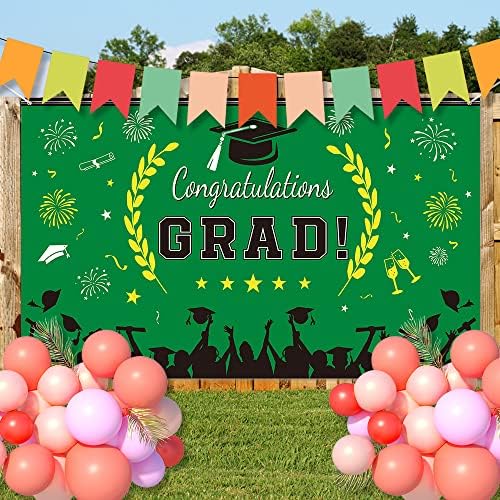 Дипломирање Заднини Банер 2023 Честитки за граници за дипломирање на банер за дипломирање, големи 71x43 инчи дипломирање позадина за 2023 година