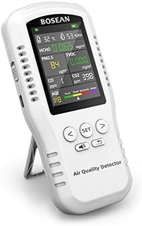 Внатрешен монитор за квалитет на воздухот, детектор на формалдехид, мерач на температура и влажност, сензор, тестер; Откријте PM2.5/CO/CO2/HCHO/TVOC/AQI