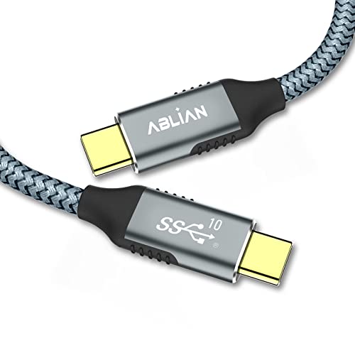 Ablian USB C 3.2 Gen 2 Кабел За Податоци 6.6 ft, USB C ДО USB C Кабел 10gbps Пренос На Податоци, USB C 100w Кабел, 4K 60Hz USB C Дисплеј