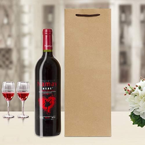 Sumaju 6 парчиња торби за подароци за вино, торбички за вино Крафт со рачки што може да се употребува шише со шише со шише за вино за