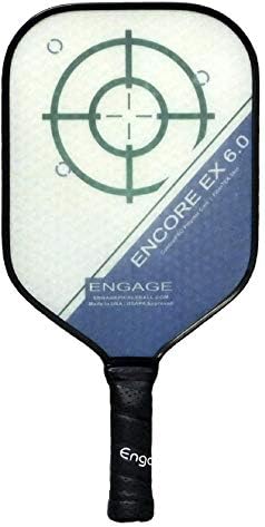 Ангажирајте Encore EX 6.0 Pickleball лопатка, лајт тежина 7,5-7,8 мл, густо јадро за контрола и чувство, изградено за моќ и