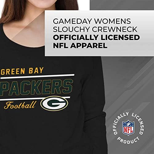 NFL женски екипаж на вратот мала тежина, облека за игри, слабиот фит раглан екипаж пуловер за жени