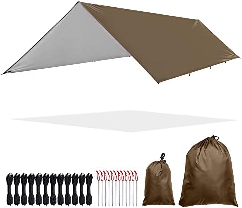 Сет на Yescom од 2 телескопинг столбови и кафеав-10x15ft шатор за шатор