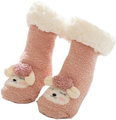 Детски долги цевки чорапи од јагнешко месо од бебиња Подот за задебелени бебиња чорапи зимски нови долги чорапи за девојки за мали деца