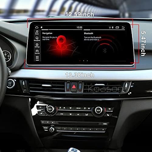 Коасон 12.3 инчен Андроид Екран Надградба Дисплеј 4G LTE Мултимедијален Плеер Безжичен CarPlay GPS Навигација За Bmw X5 X6 F15 F16 2014- NBT