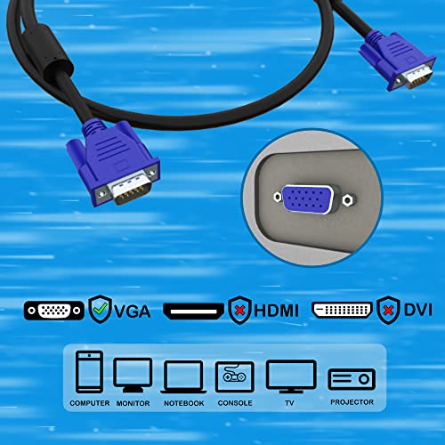 Кипер Монитор кабел 6ft 15 pin M/M VGA ДО VGA SVGA 1080p Целосна HD Висока Резолуција ЗА Тв Компјутер Проектор