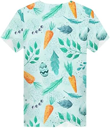 Слатки кошули за зајаче за жени обични летни велигденски врвови лажички вратот кратки ракави маица Туника вежба јога блузи