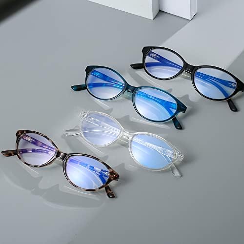 Ytdbns 4 -пакувања очила за читање за жени - очила за блокирање на сина светлина, чисти леќи читатели на леќи мачки очила за очила