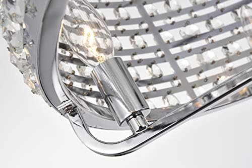 Складиште на Тифани ianулијан Хром 28-инчен 6-светлосен метал и кристален тапан сенка Фаделиер Осветлен таван