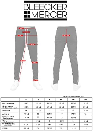 Bleecker и Mercer Mens Hip Hop Activewear Slim Fit Athertic Track Pants Pants, странични ленти за прицврстување на дното на дното