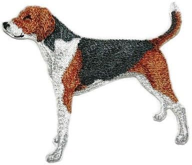 Неверојатни портрети за кучиња [American FoxHound] Везници Ironon/Sew Patch [4,5 x 4,5] [направено во САД]