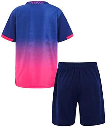 Tiaobug Kids Boys Atheticy Shorts Облека постави фудбалски дресови за тренинг на спортски тим за обука на 2 парчиња сет на активни