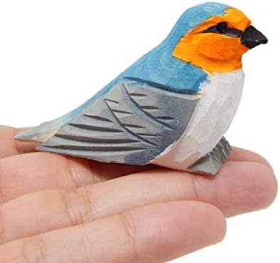 Селсела штала ластовичка фигура на птици Домашна декорација уметност статуа Сино минијатурно дрво врежано мало животно