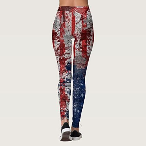 Хеланги за јога за жени со високи половини на американско знаме со лесни лесни атлетски фитнес спортски активни јога панталони