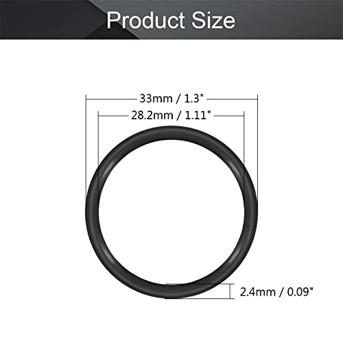 Othmro 10pcs нитрилна гума О-прстени, 2,4мм жица DIA 33mm OD метрички запечатување нитрил NBR гумени мијалници за запечатување на нафта или воздух,