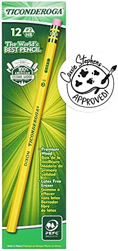 Моливчиња од дрво од тикондерога, непречено, 2 HB меки, жолти, 12 брои