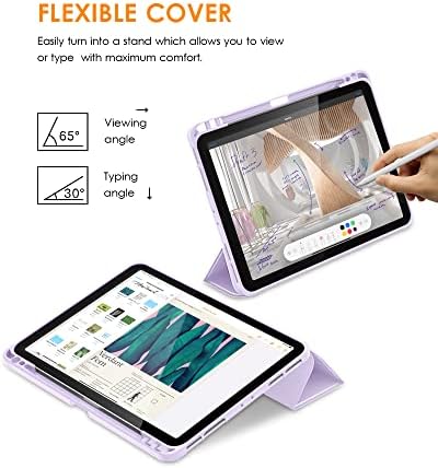 DTTO Случај за iPad Pro 11 инчен 2/3 / 4 Генерација 2022/2021/2020/2018, iPad Air 5/4, Тенок Трифолд Штанд Мек Заден Капак НА