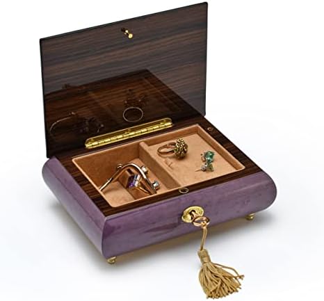 Прекрасна Рачно Изработена Виолетова Кутија За Накит Со Нота 30 Со Традиционална Цветна Влошка-Дени Бој