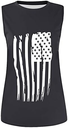Американски резервоар за знаме на врвови за жени 4 -ти јули врвови 2023 Ден на независност хипи празник патриотски кошули улична облека