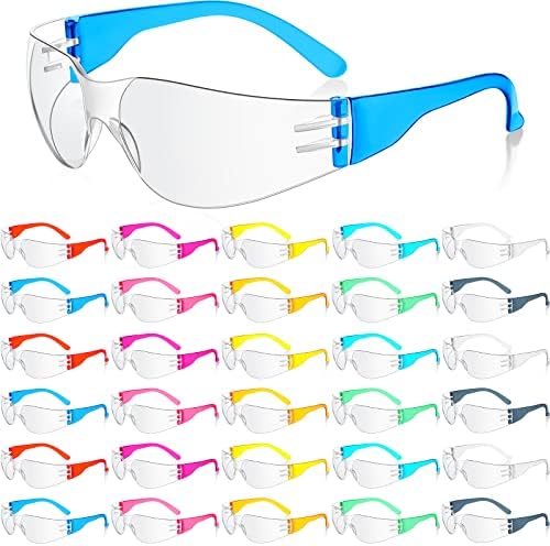100 пакувања Деца безбедносни очила Масовно разнобојни очила за деца гребење на влијанието отпорен безбедносен очила за заштита од магла со