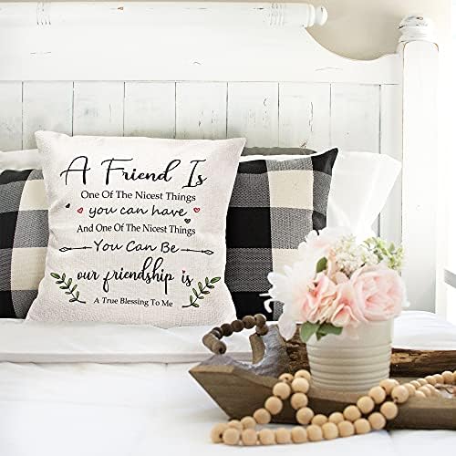 Подароци за пријателство со Камалове, случаи со перници 18 x 18 со цитат, украсни капаци на перници со изреки, персонализирана обвивка