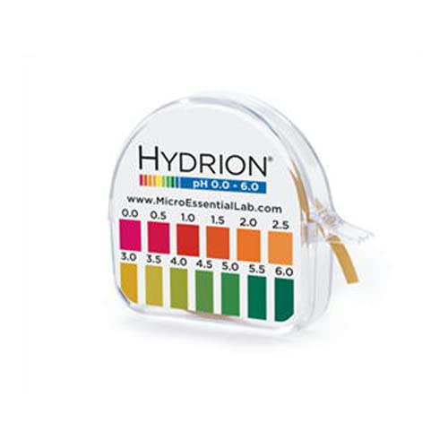 Micro Essential Lab 96 Hydrion Short Range Range PH-тест за хартија, 0,0-6,0 pH, случај од 10