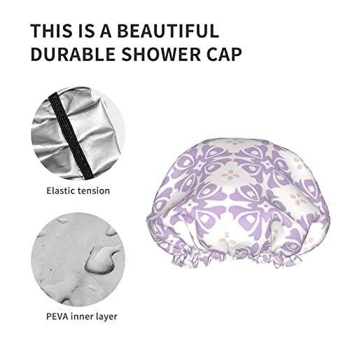 Womenените што можат да се користат за истегнување на полите, капа за коса лаванда, двојни слоеви водоотпорна капа за бања за туширање