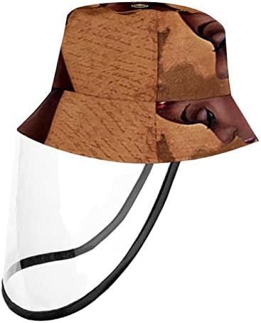 Заштитна капа за возрасни со штит за лице, рибарска капа Анти сонце капа, убава жена етничка сликарство