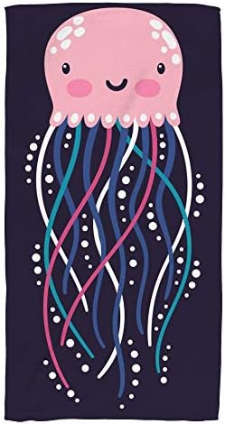 Крпа за лице крпа Тери крпи медуза медуза симпатична цртана бања декор подарок за хотел-спа-кујна повеќенаменска, мека, брзо сушење 30 x 15 инчи