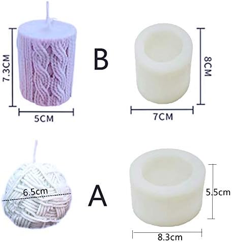 Houchu силиконски калапи 3Д -колона свеќа силиконска мувла DIY торта за печење мувла предива од топка од топка од топка од топка
