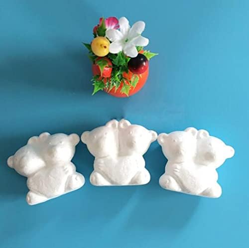 Welliestr 10pcs мини стиропор полистирен пена симпатична двојна мечка форма занаетчиска пена топки бел DIY занает за цвеќе уредување подарок