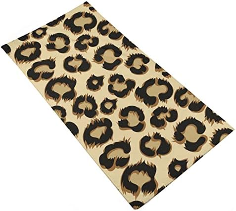 Леопард гепард пешкир за миење на кожата 28,7 x13,8 крпи за лице Суперфина влакна Високо апсорбирачки крпи крпи