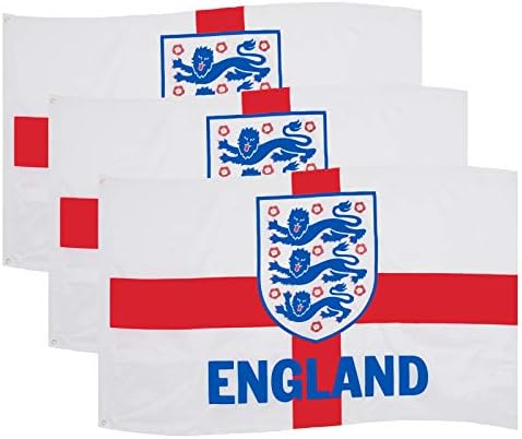 Англија Фа Официјален Фудбалски Подарок 3 Лавови 5х3фт 3 Пакет Грб Тело Знаме