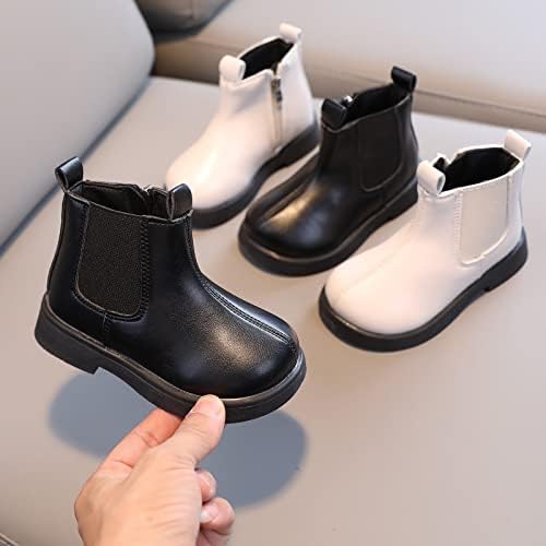Детски чизми момчиња девојчиња патент чизми за глуждови чевли за пешачење за ладно време не лизгаат зимски чизми 1-8 години