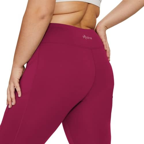 Mените мека мека плус хеланки со големина на панталони за вежбање за жени со џеб со висока половината гола чувство на активни атлетски хеланки