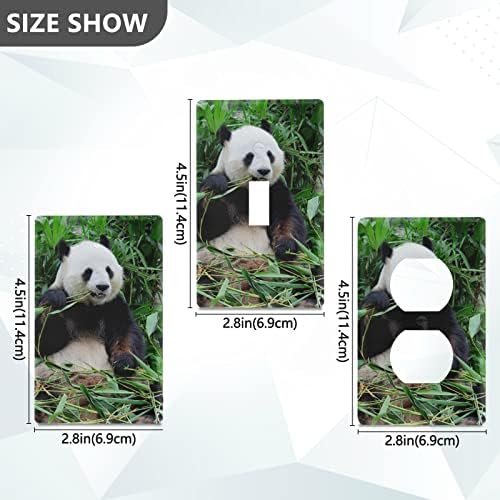 Yyzzh Симпатична гигантска панда мечка животинска бамбус џунгла шума Неискористена излезна обвивка Плоча 2.9 x 4,6 лесна излез за wallидна плоча