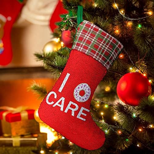 Јас се занимавам со крофни за нега на Божиќни празници, реверзибилни бои што се менуваат магичен фонд за Божиќно дрво камин што виси чорапи