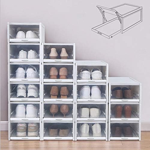 ZRSJ Водоотпорна 3PCS пластична кутија за чевли за чевли за чевли, кутија за складирање на патики за чевли со високи чевли, издржлива кутија