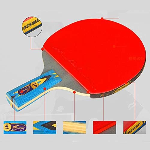 Sshhi 4 starsвезди пинг -понг лопатка, 5 слоја дрво, удобна рачка, 1 табела тенис лилјак мода/како што е прикажано/б