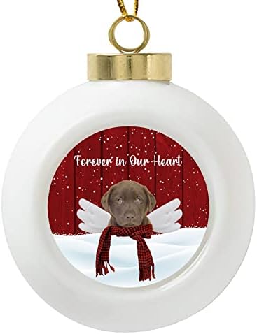 Божиќни украси Божиќно куче Бигл-Хариер засекогаш во нашето срце керамички топка украс висечки украси на дрвја Подарок за Денот на мајката