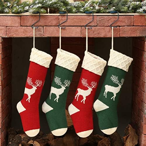Nuobesty плетени порибници плетени Божиќни чорапи Божиќни празници за Божиќни кеси за виси
